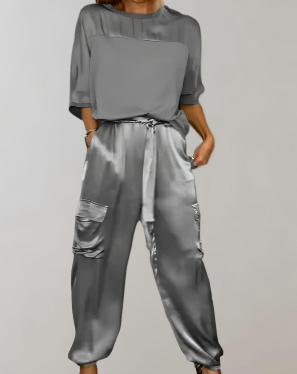 Finley | Luxe Silky Cargo Lounge Ensemble