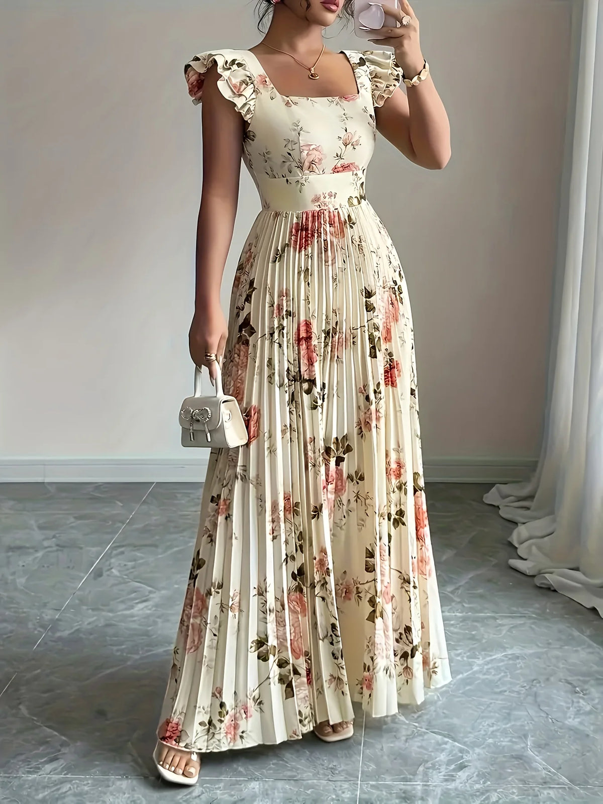 Floral Ruffle Midi Dress