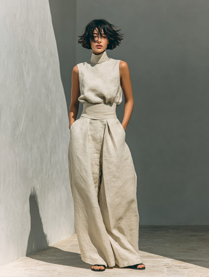 Maria | Full Ensemble: Tank Top And Wide-Leg