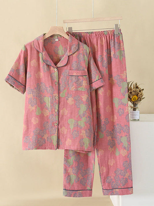 Cotton Gauze Short Sleeves Pajama Set