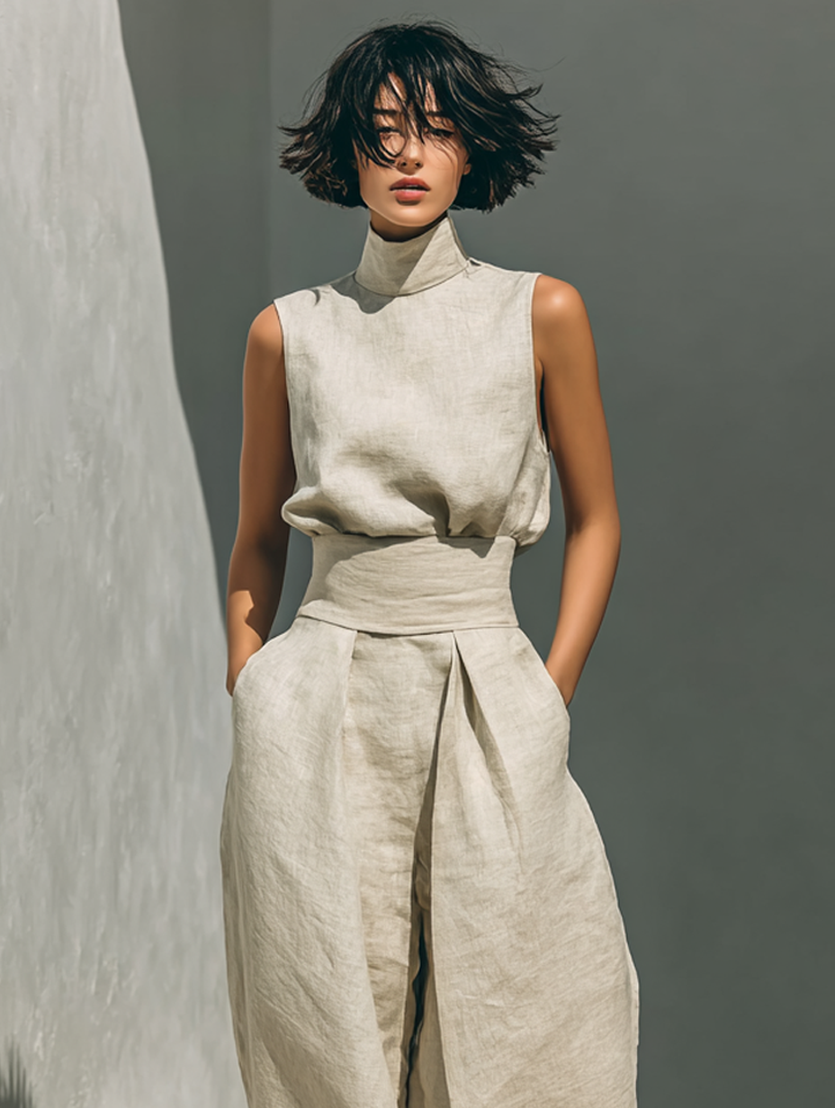 Maria | Full Ensemble: Tank Top And Wide-Leg