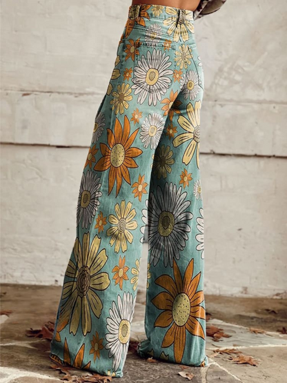 Cirilla | Floral Pattern Palazzo Trousers