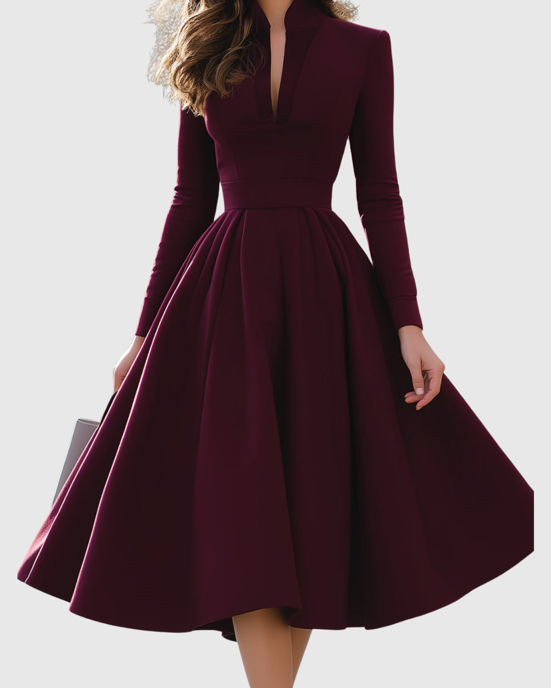 V-Neck Midi Dress