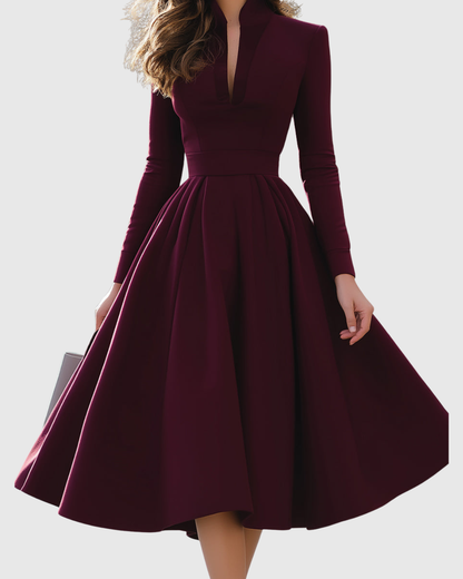 V-Neck Midi Dress
