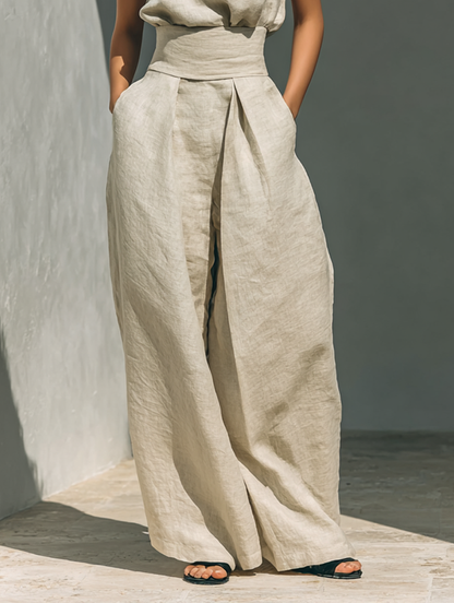 Maria | Full Ensemble: Tank Top And Wide-Leg