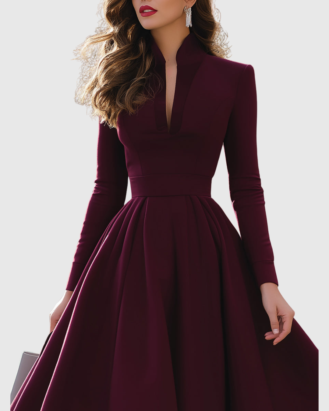 V-Neck Midi Dress