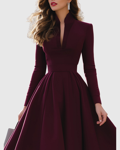 V-Neck Midi Dress