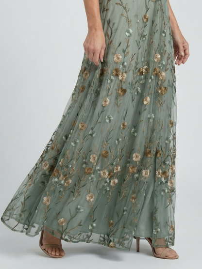 Selora | Floral Halter Maxi Dress