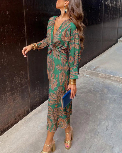 Dineke | Floral Long Sleeve Maxi Dress