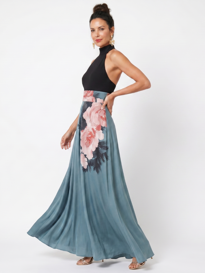 Olympas | Floral Halter Maxi Dress