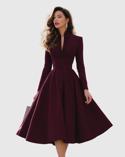 V-Neck Midi Dress