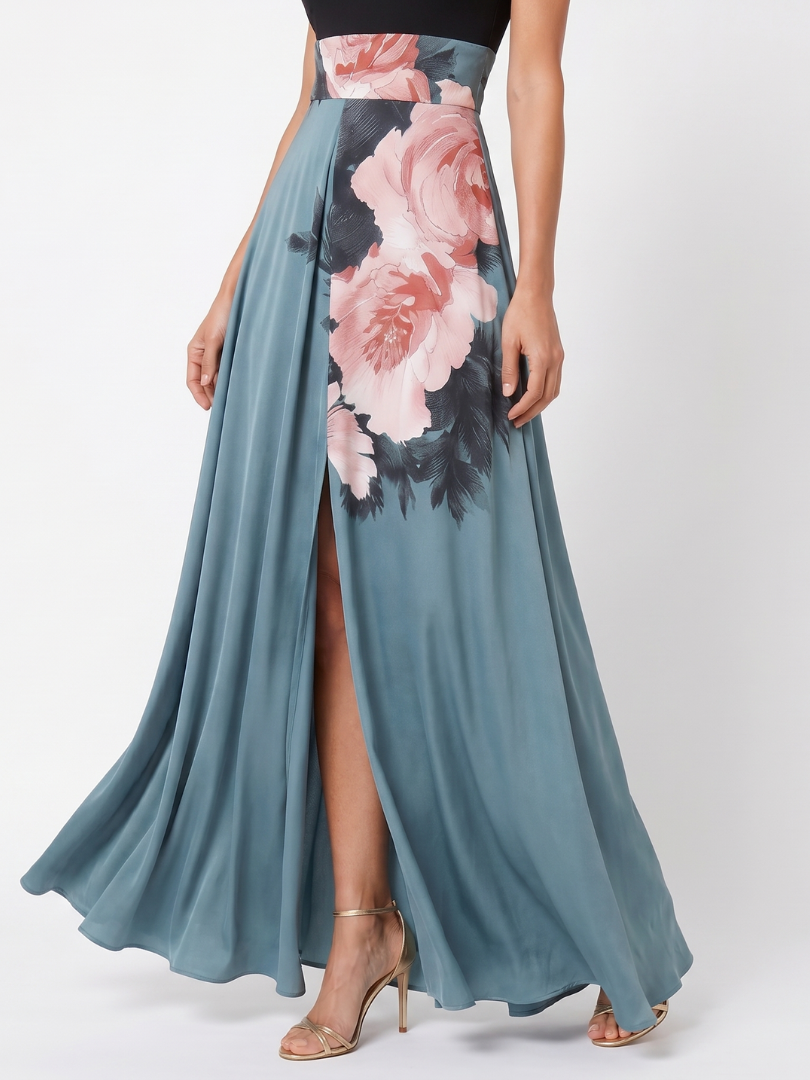 Olympas | Floral Halter Maxi Dress