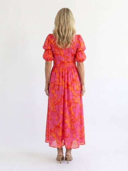 Stella | Floral V-Neck Midi Dress
