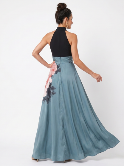 Olympas | Floral Halter Maxi Dress
