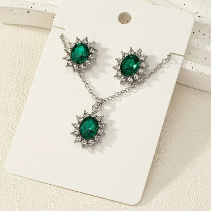 Charlotte Emerald Jewelry Set | White Gold