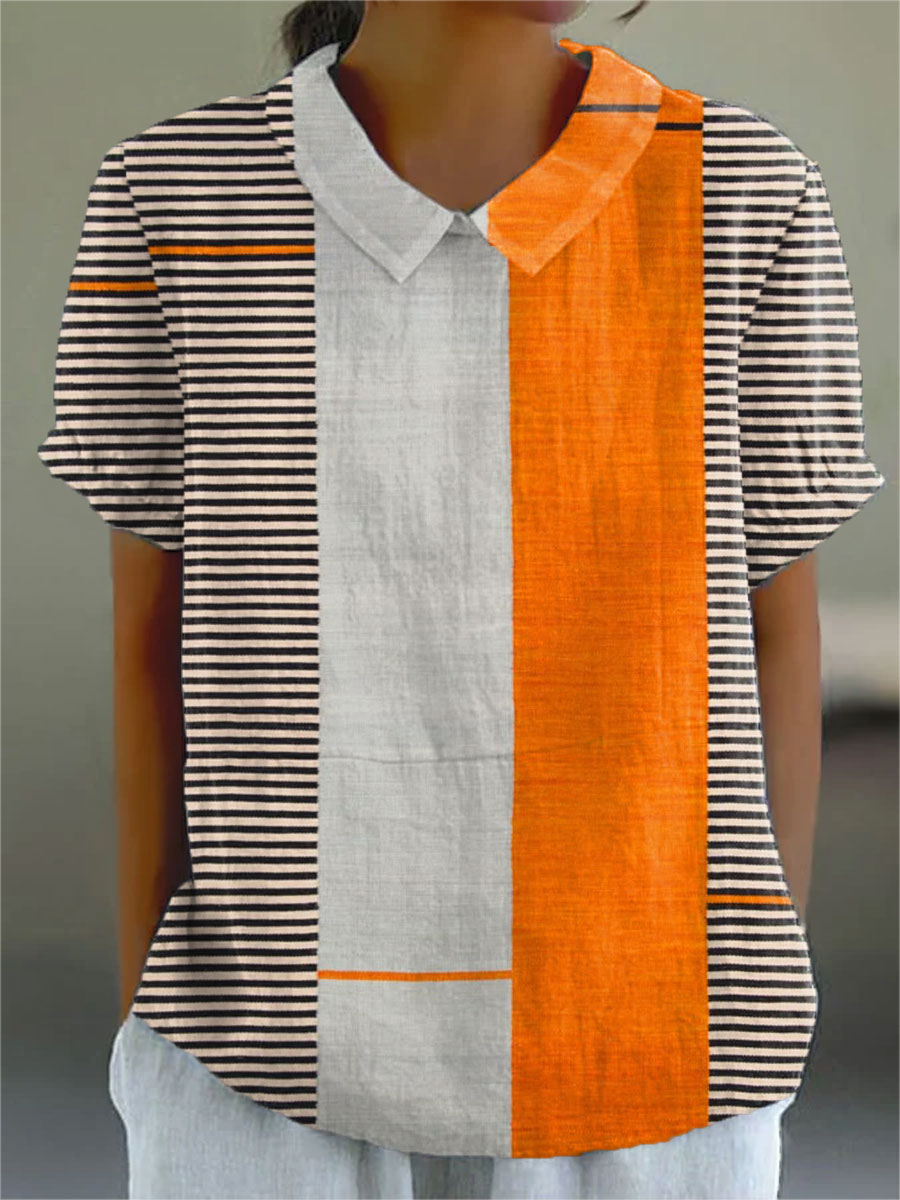 Lena | Striped Colorblock Top