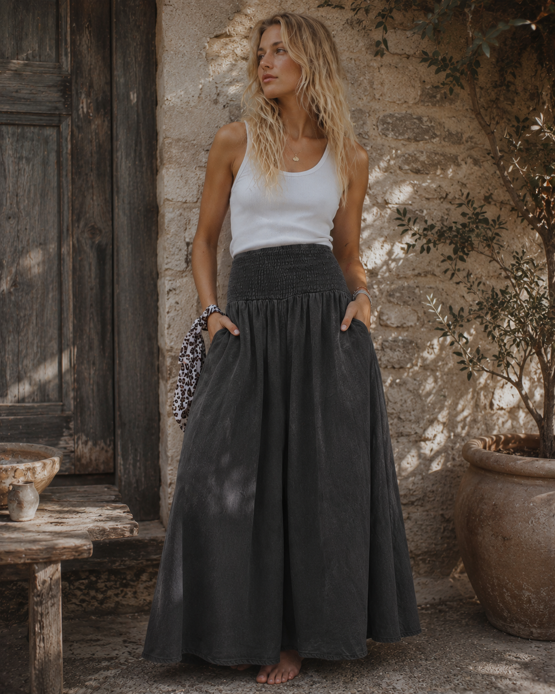 MONIQUE | Relaxed Fit Pants with Stretchy Waistband