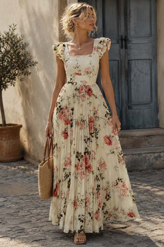 Floral Ruffle Midi Dress