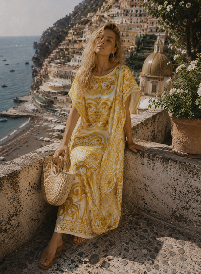 Floral Printed Boho Maxi Dress