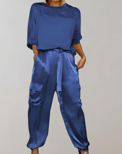 Finley | Luxe Silky Cargo Lounge Ensemble