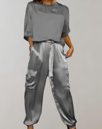Finley | Luxe Silky Cargo Lounge Ensemble