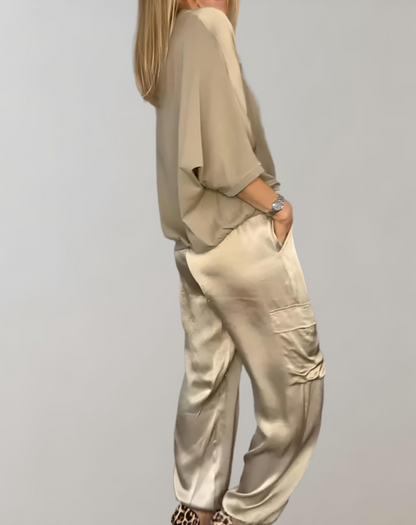 Finley | Luxe Silky Cargo Lounge Ensemble