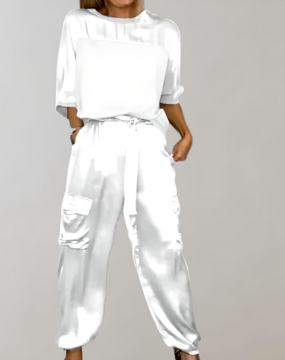 Finley | Luxe Silky Cargo Lounge Ensemble