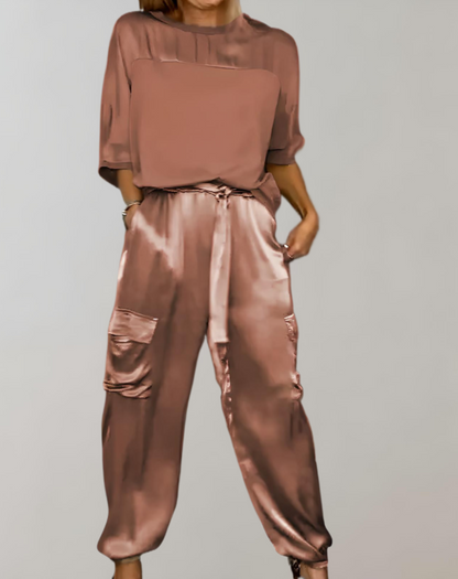 Finley | Luxe Silky Cargo Lounge Ensemble
