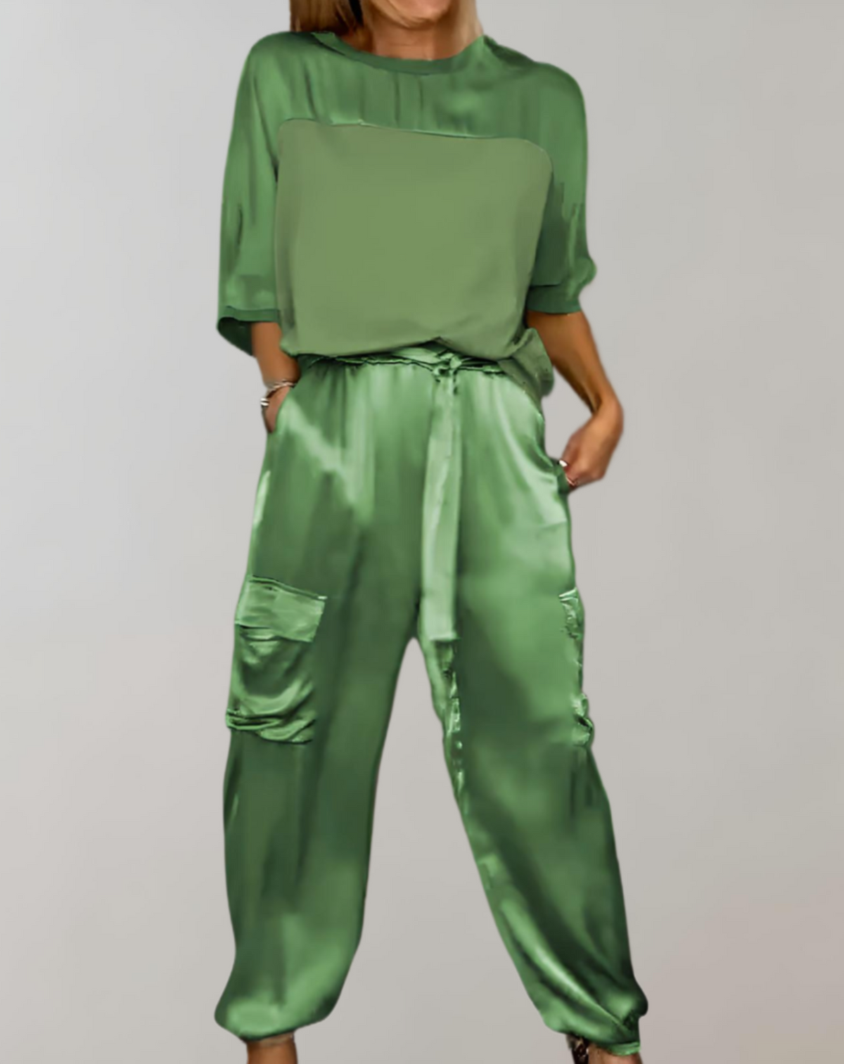 Finley | Luxe Silky Cargo Lounge Ensemble