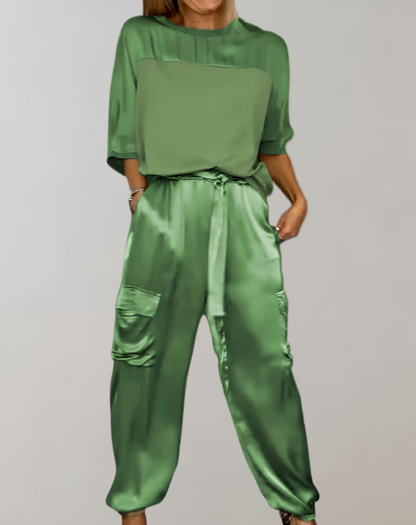 Finley | Luxe Silky Cargo Lounge Ensemble