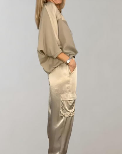 Finley | Luxe Silky Cargo Lounge Ensemble