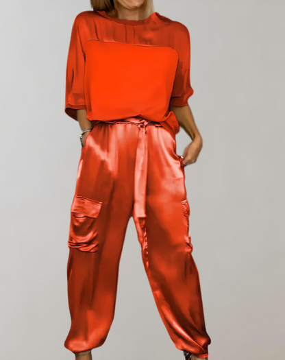 Finley | Luxe Silky Cargo Lounge Ensemble