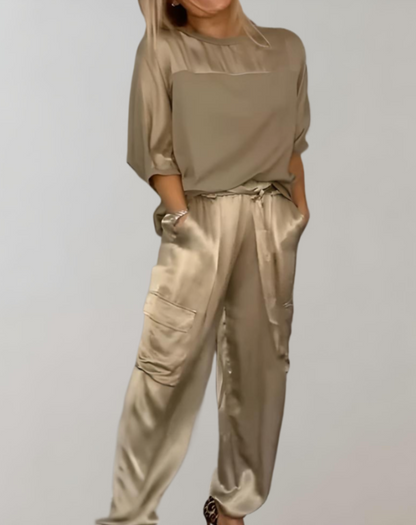 Finley | Luxe Silky Cargo Lounge Ensemble