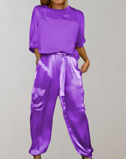 Finley | Luxe Silky Cargo Lounge Ensemble