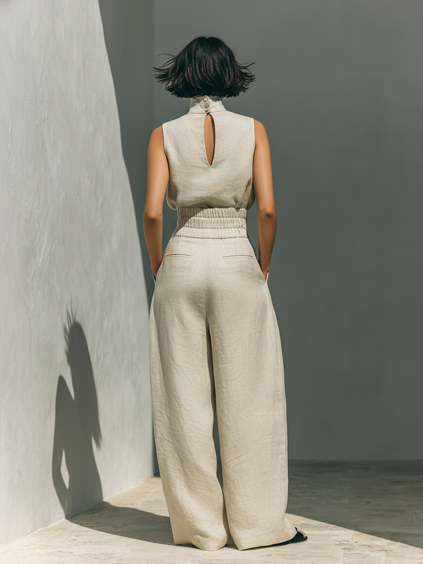 Maria | Full Ensemble: Tank Top And Wide-Leg