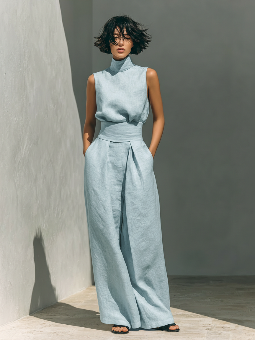 Maria | Full Ensemble: Tank Top And Wide-Leg