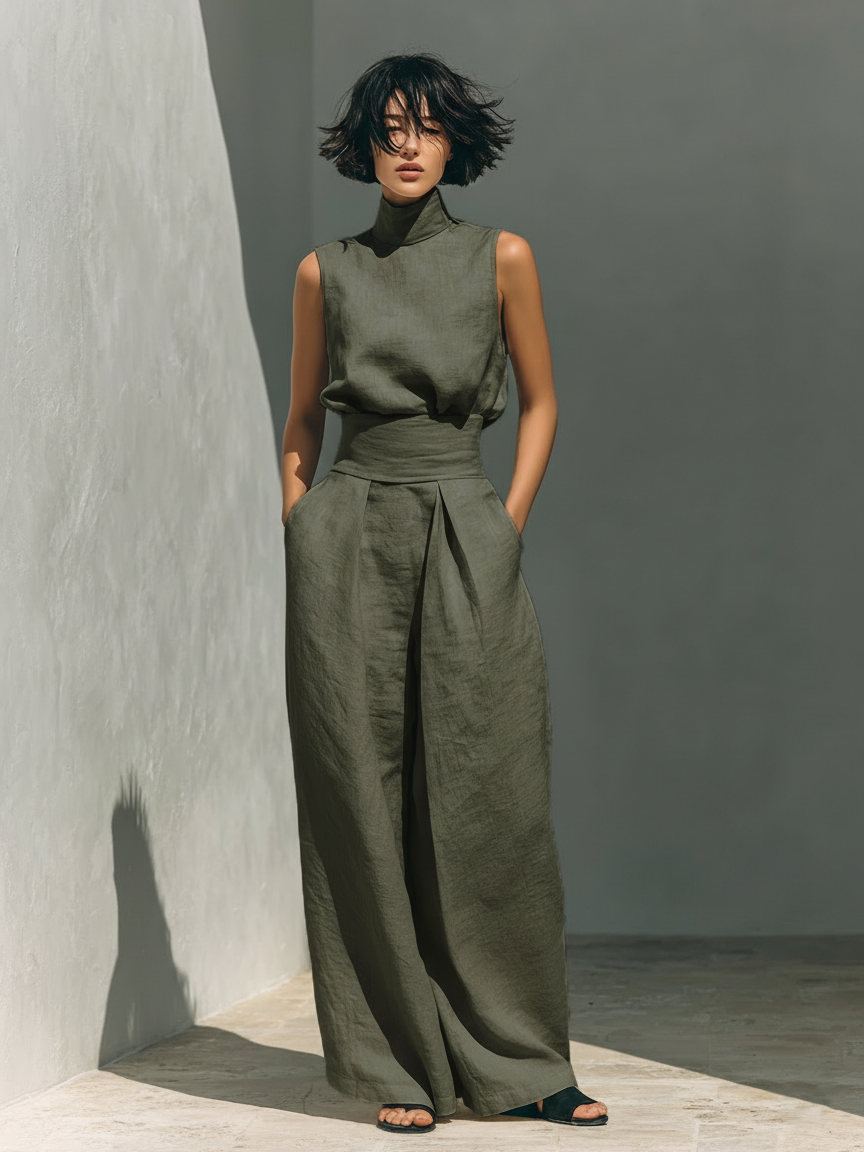 Maria | Full Ensemble: Tank Top And Wide-Leg
