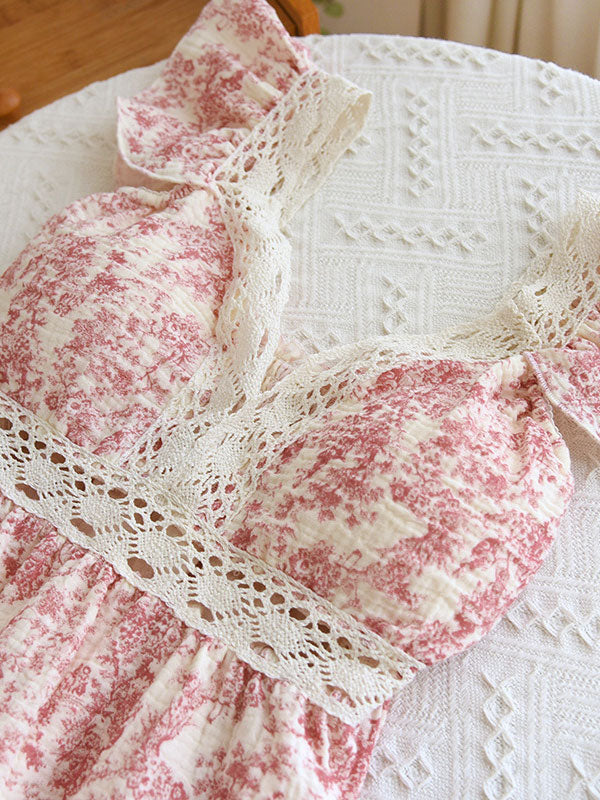 Petal Whisper Lace Short Sleeve Pajama Set