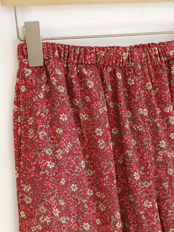 Vintage Floral Lace Trim Pajama Set
