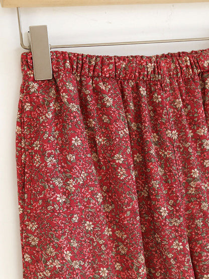 Vintage Floral Lace Trim Pajama Set