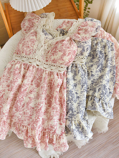 Petal Whisper Lace Short Sleeve Pajama Set