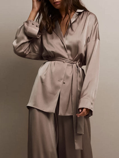 Satin Two Piece Lounge Set