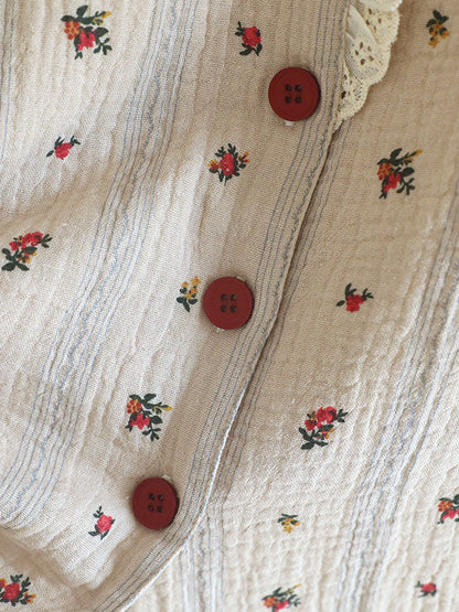 Vintage Floral Long Sleeve Pajama Set