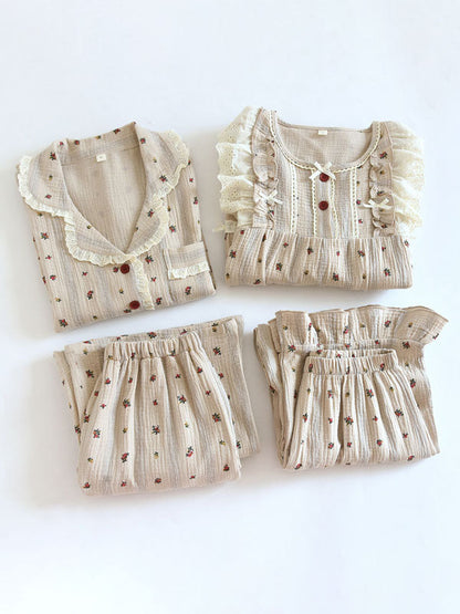 Vintage Floral Long Sleeve Pajama Set