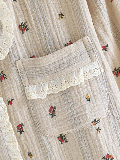 Vintage Floral Long Sleeve Pajama Set