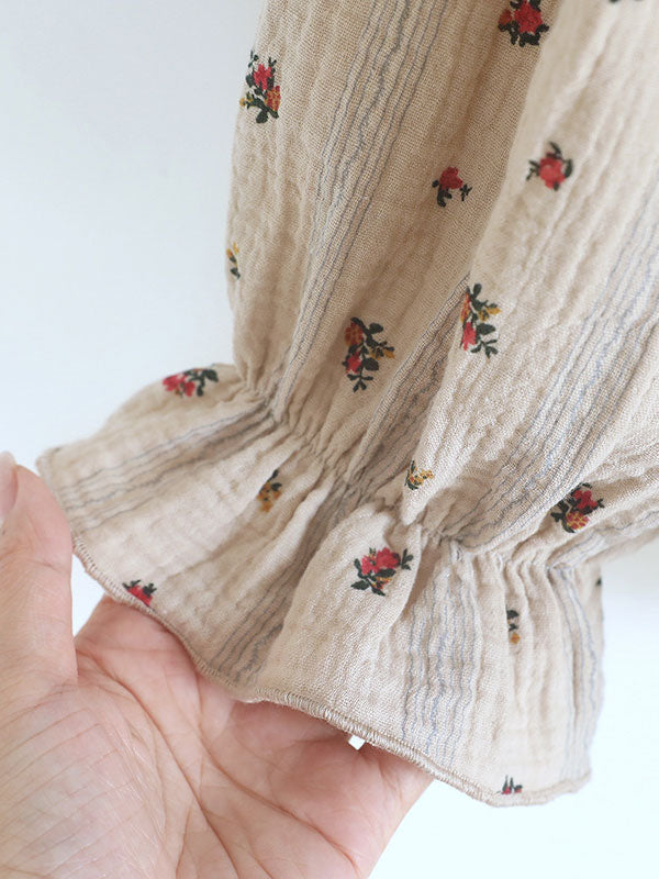Vintage Floral Long Sleeve Pajama Set