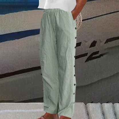 Vienna | Trousers With Striped Button Details