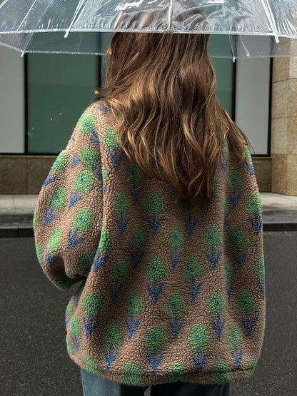 Fleece Jacquard Half Zip Sweatshirt