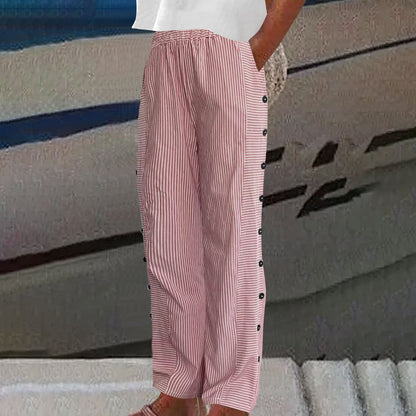 Vienna | Trousers With Striped Button Details