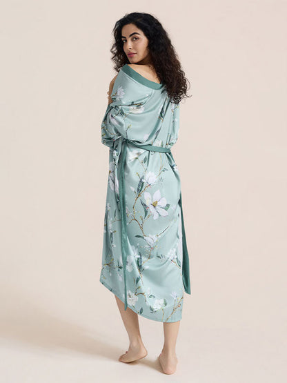 Floral Printed Long Kimono Robe
